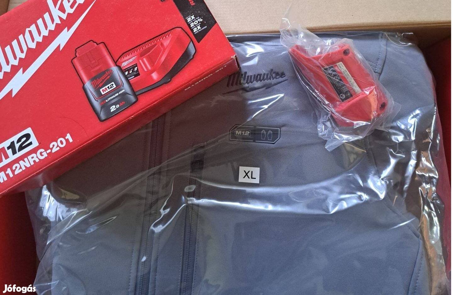 Milwaukee M12 HJ Grey5-201 prémium fűthető kabát, szürke XL