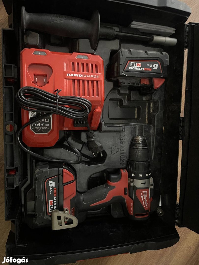 Milwaukee M18FPD3-502X  2x 5 Ah akku + töltő | Heavy Duty kofferben