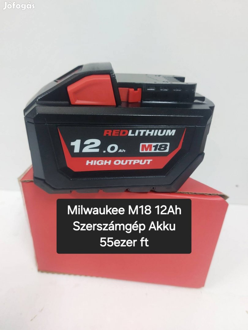 Milwaukee M18 12ah Eredeti Szerszámgép Akku Új!