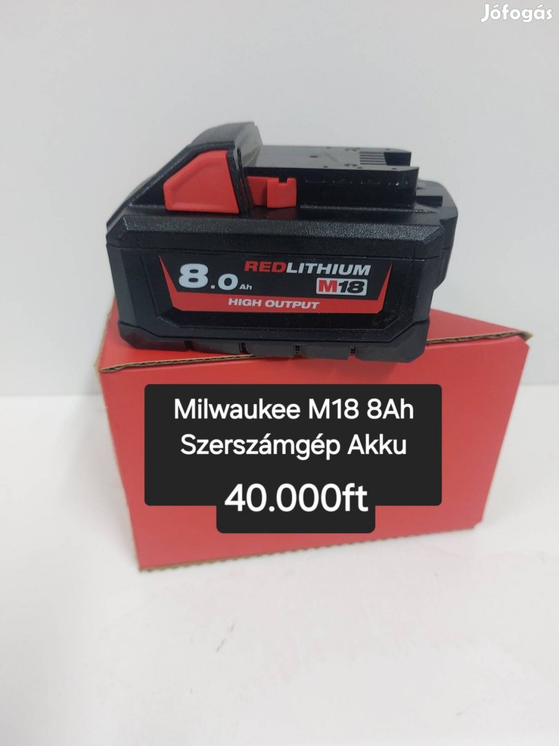 Milwaukee M18 8ah Eredeti Szerszámgép Akku Új!