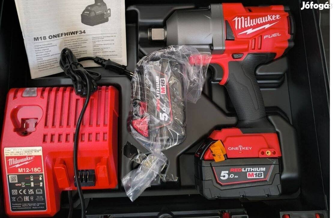 Milwaukee M18 Onefhiwf34-502X nyomatékú ütvecsavarozó szett