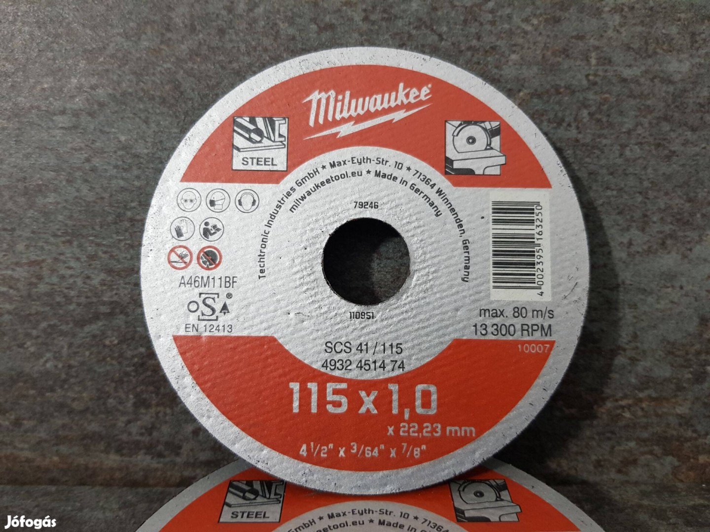 Milwaukee Sarokcsiszoló vágókorong 115mm x 1mm