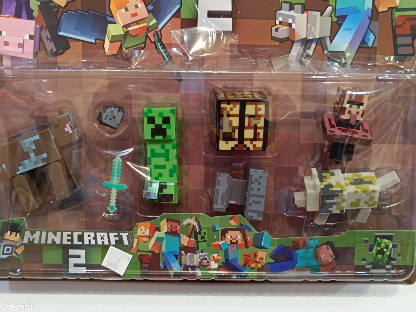 Minecraft figura szett lapon, új!