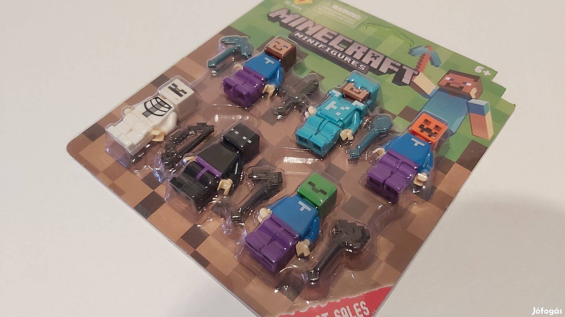 Minecraft figura szett tortadísz játék 6 db kiegészítők Új