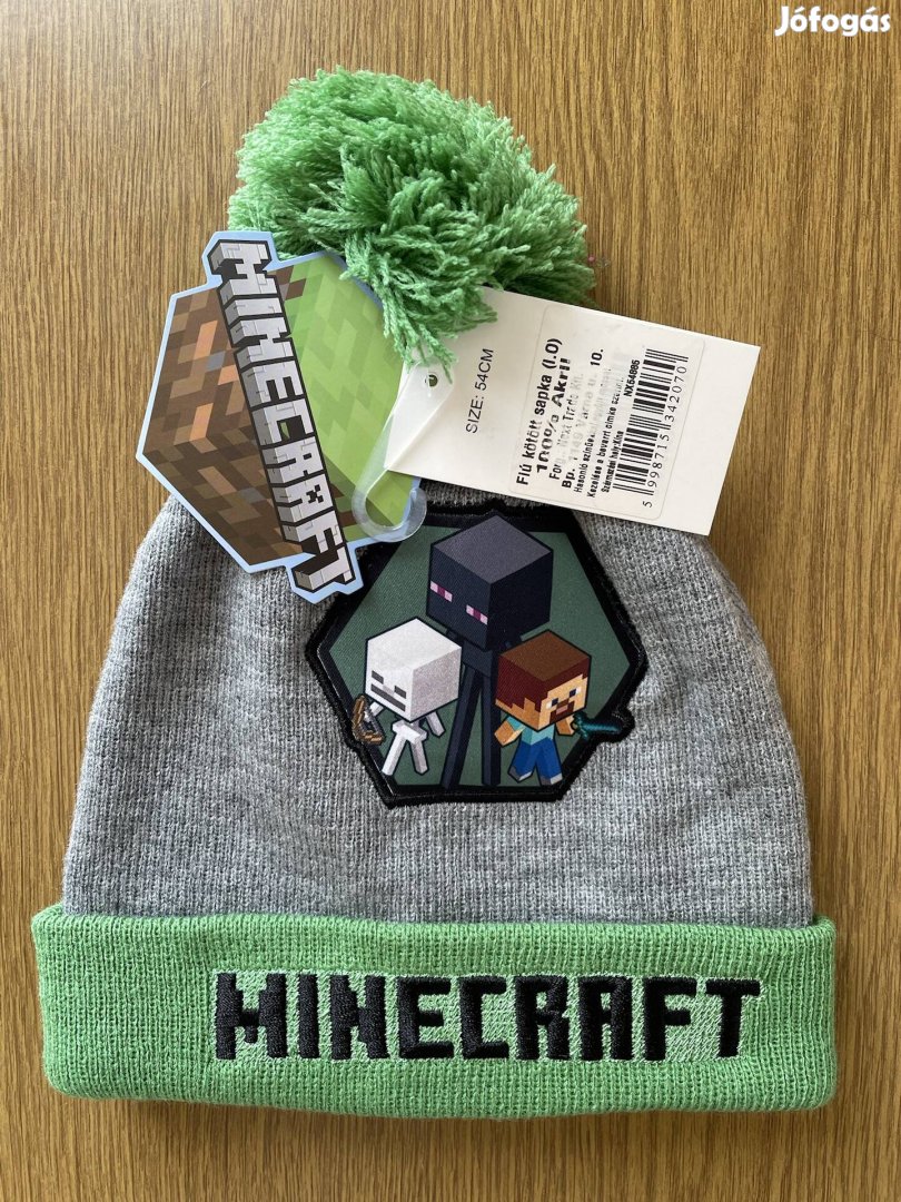 Minecraft meleg kötött téli sapka 54-es Új!