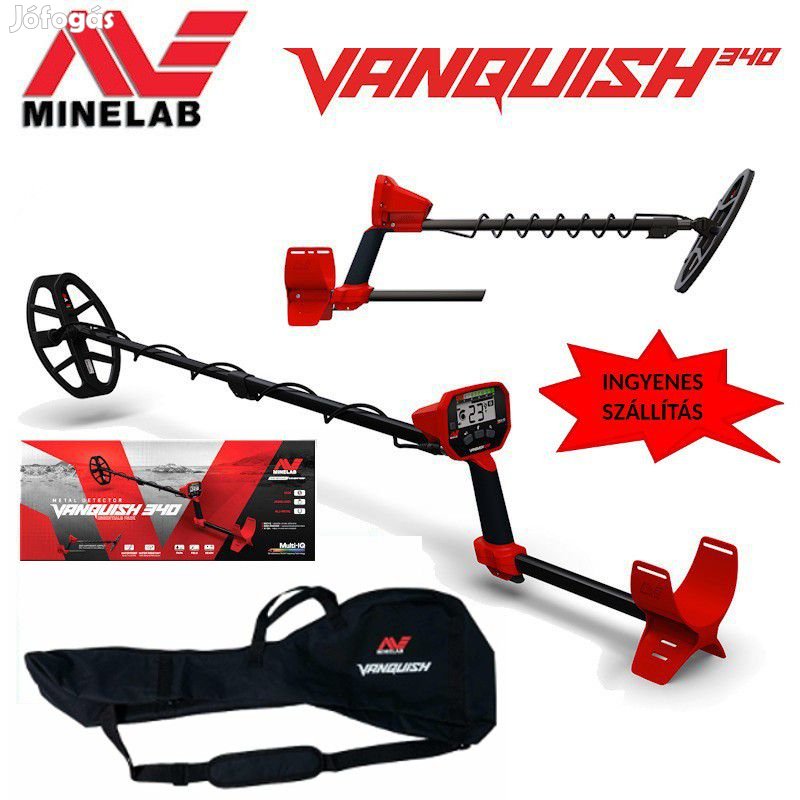 Minelab Vanquish 340 fémdetektor fémkereső + ajándék hordtáska