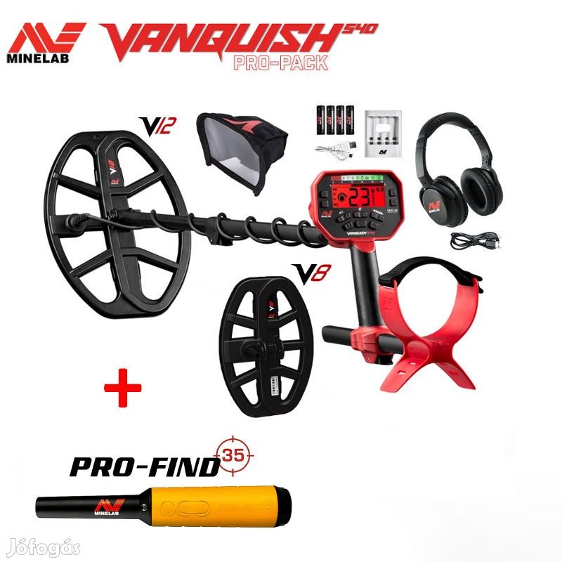 Minelab Vanquish 540 fémdetektor fémkereső - pro csomag+ ajándék Pro-