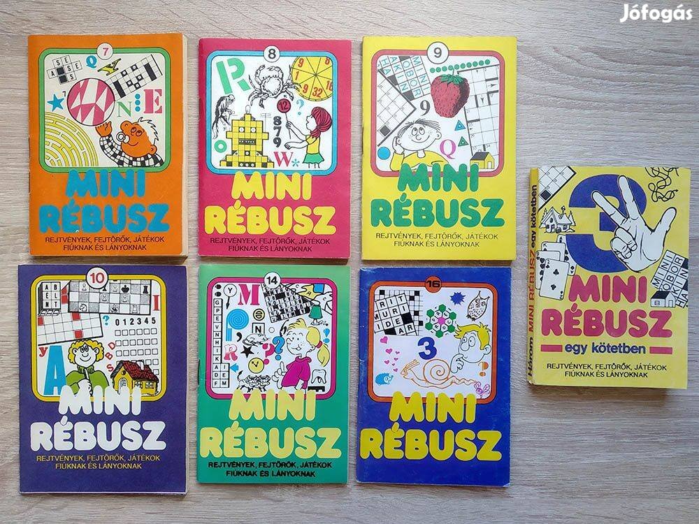 Mini Rébusz kötetek, 6 + 3 kötet a nyolcvanas évek végéről, retro!