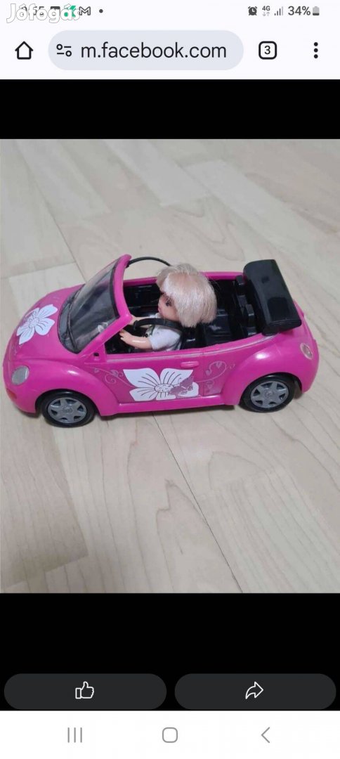 Mini barbie autó 1db babaval