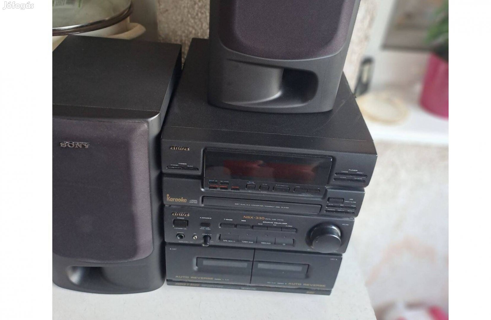 Mini hifi Aiwa, rádió, 2 hangkazatta, 1 CD lejátszó, 2 hangfal Sony