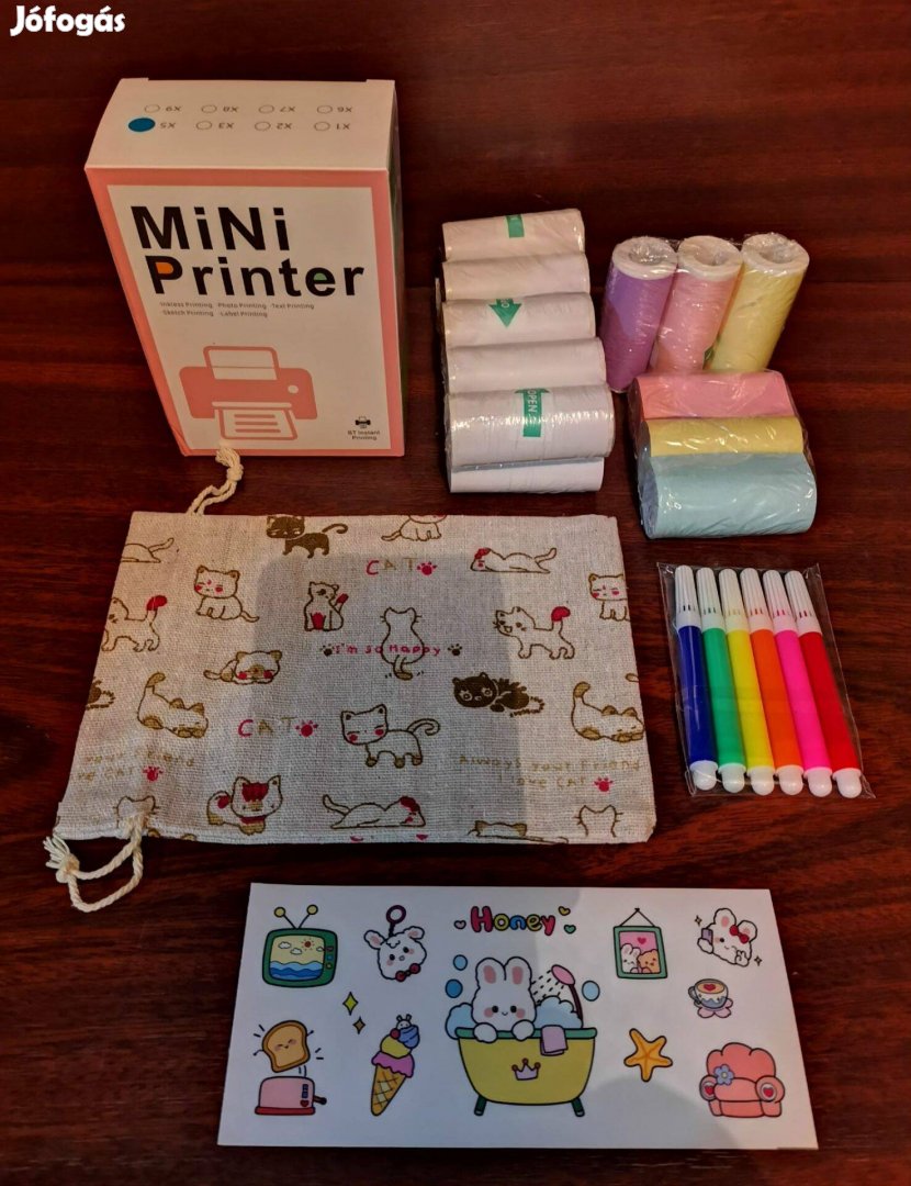 Mini hordozható hőnyomtató X5 komplett készlet papírtekercse