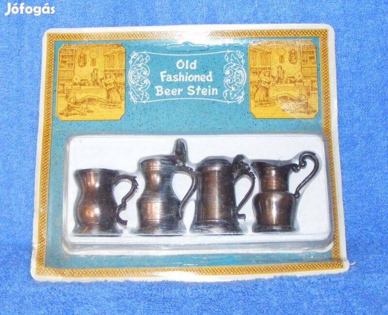 Mini régi söröskorsók babaház, játékbaba kiegészítő