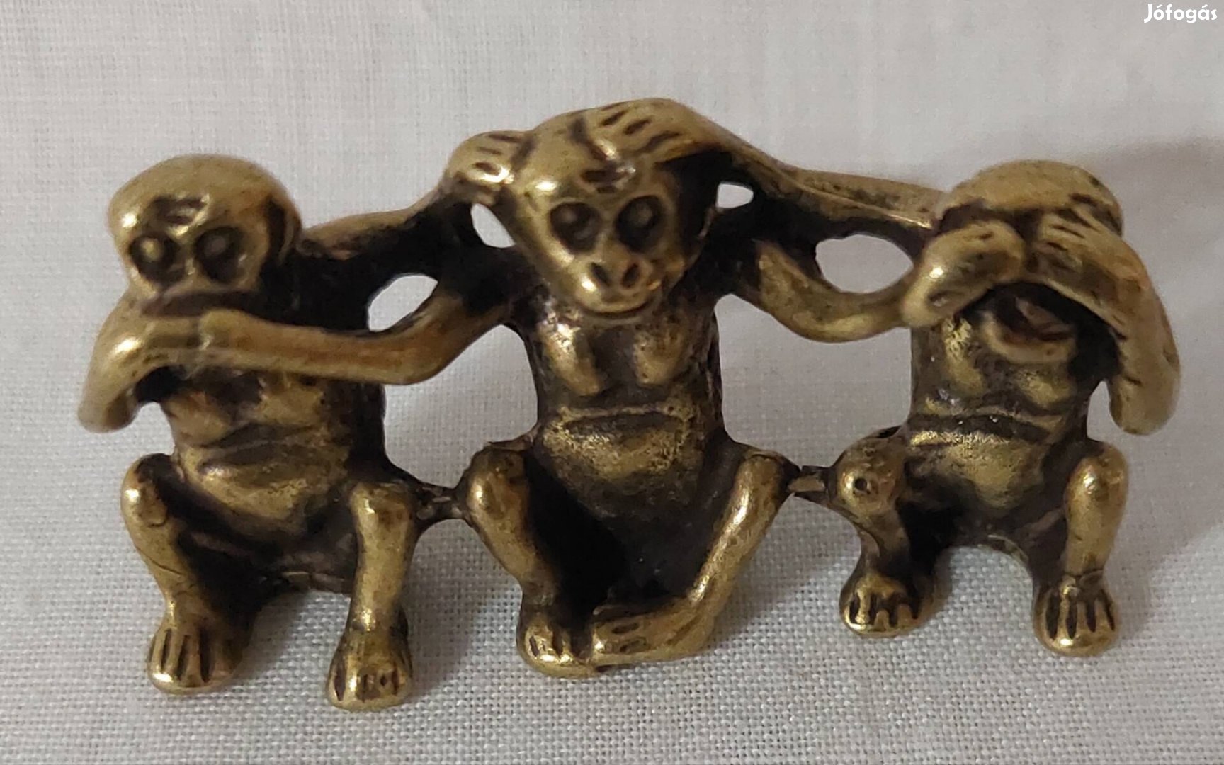 Miniatűr tömör réz három majom