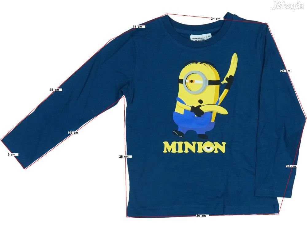 Minions Új (címkés) Fiú Hosszú ujjú felső (Méret: 122)