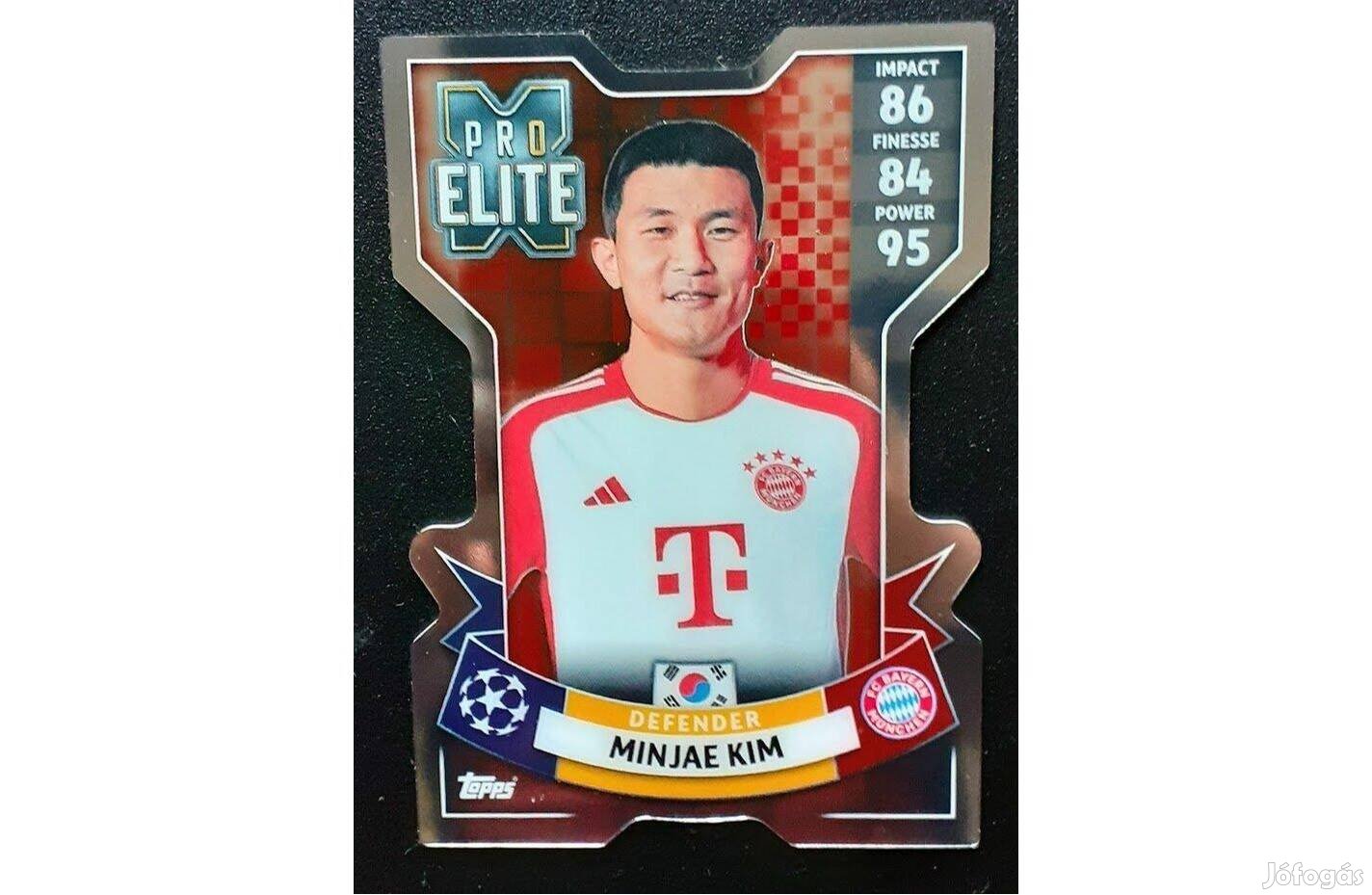 Minjae Kim Bayern München Chrome X Pro Elite focis kártya Match Attax