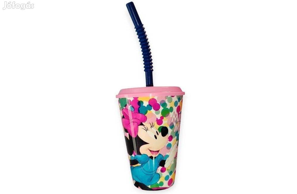 Minnie egér műanyag pohár szívószállal 430 ml