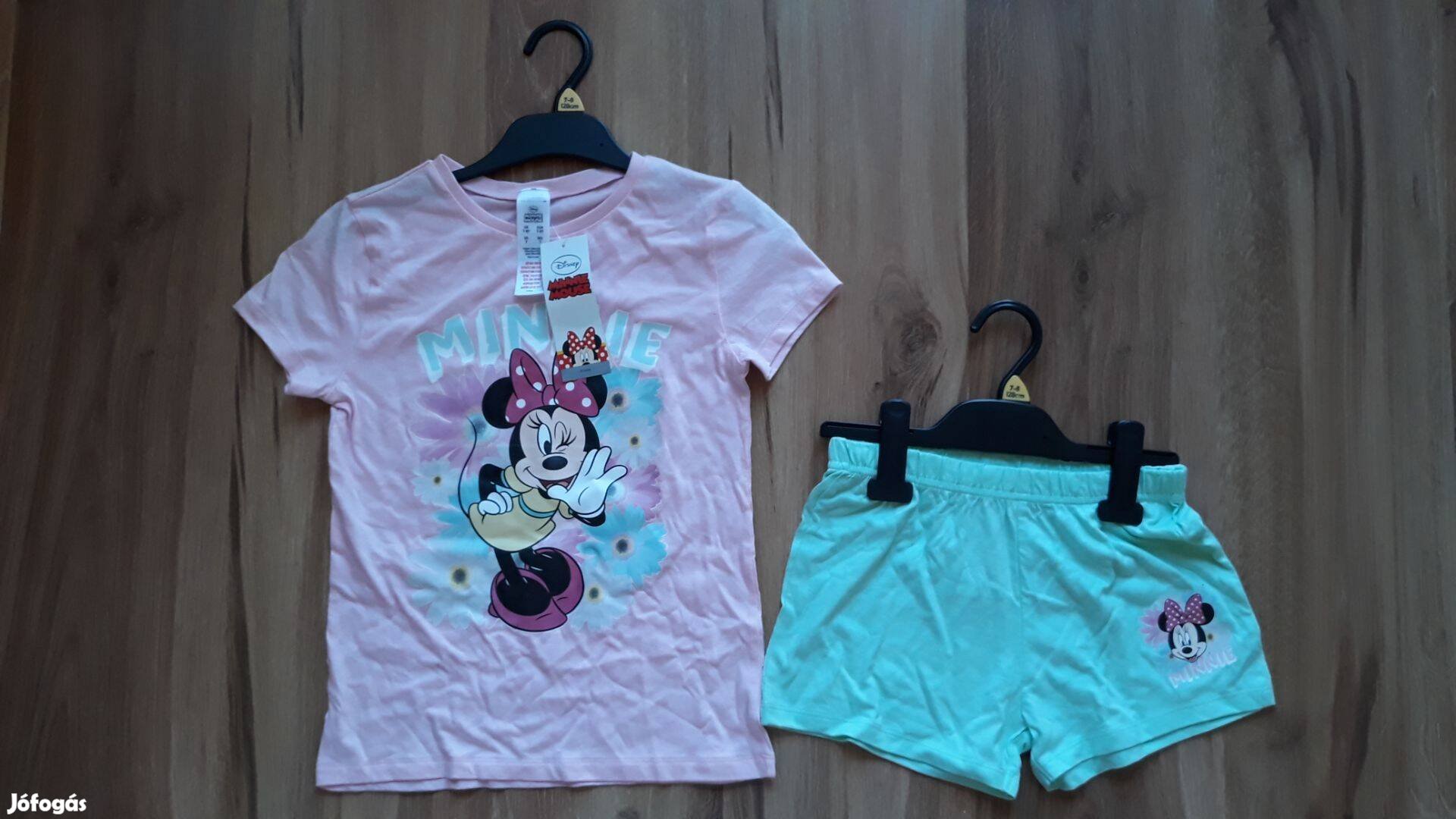 Minnie egeres nyári szett (póló+rövidnadrág), nyári pizsama,128-as,Új!
