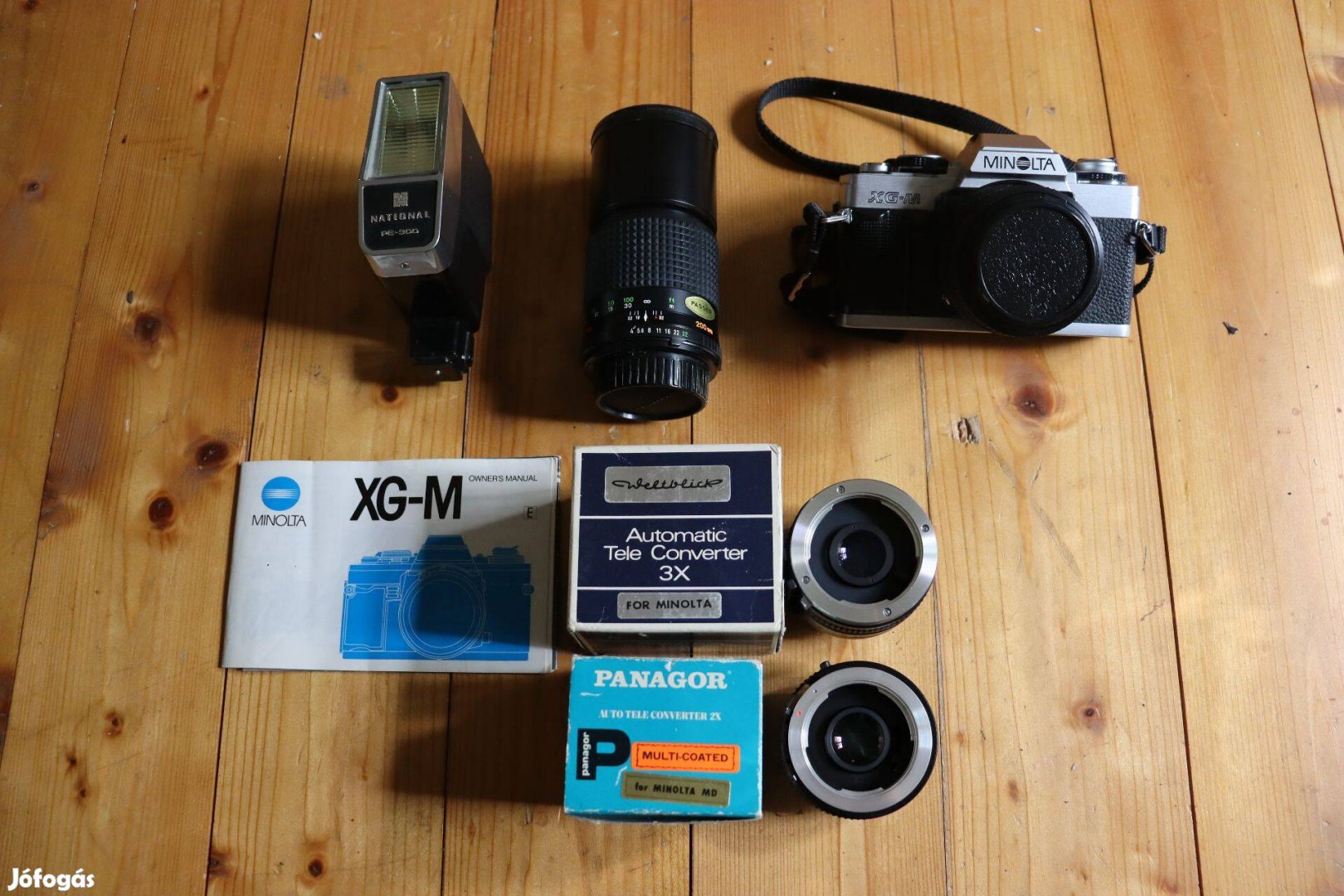 Minolta XG-M fényképezőgép két objektívvel + tartozékok