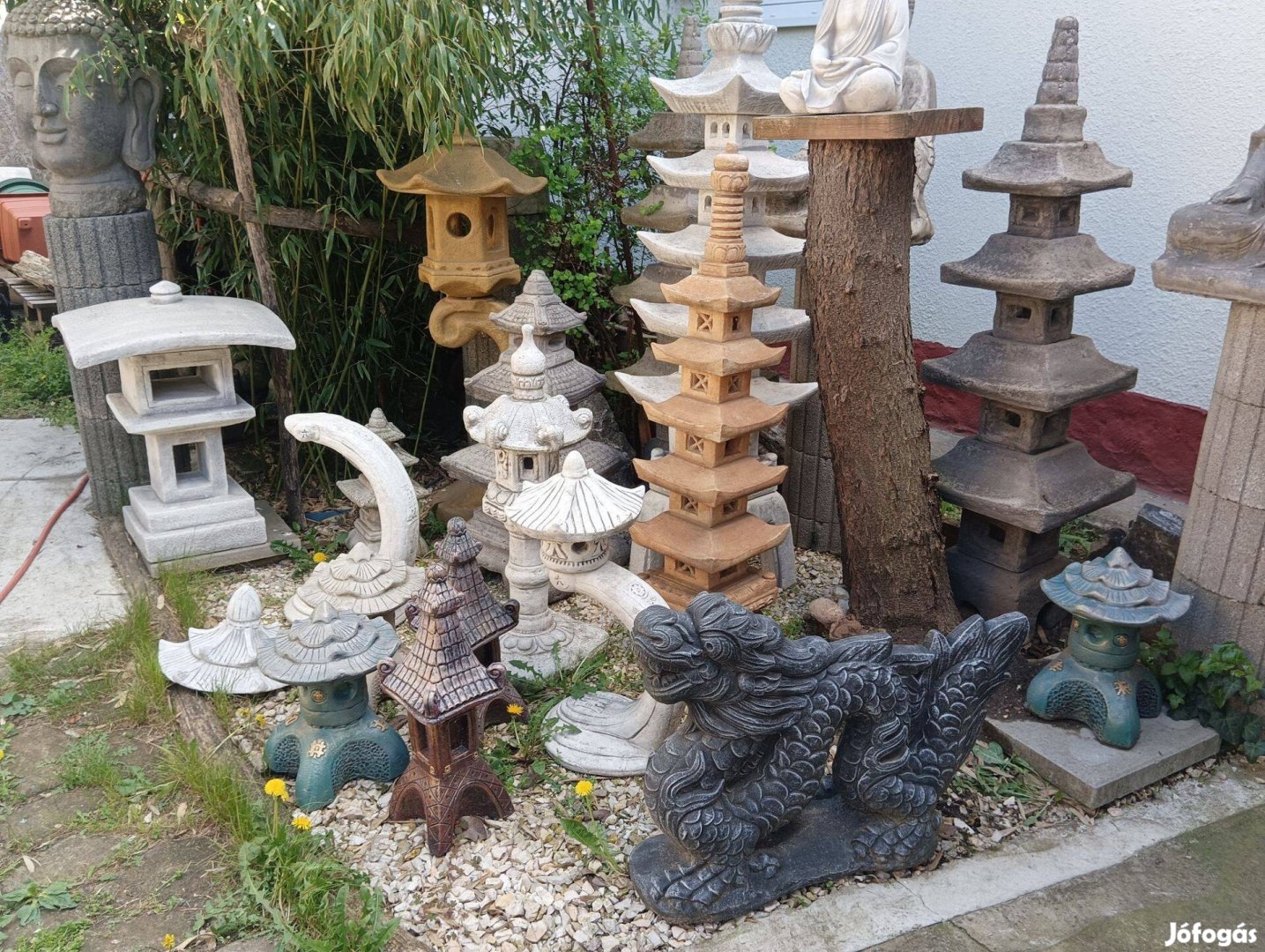 Minőségi Fagyálló műkő Japán kerti pagoda lámpa torony szobor
