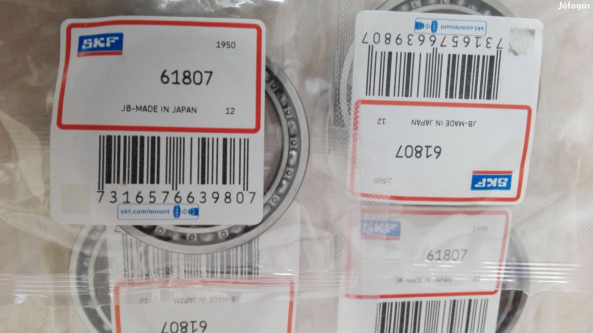 Minőségi SKF csapágy Japán 61807-es 4 db