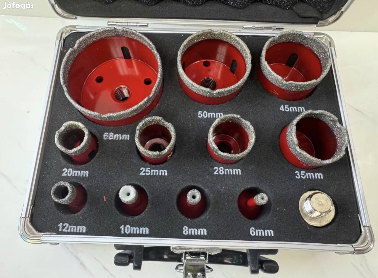 Minőségi gyémánt körkivágó, lyukfúró 13db-os, 6-68 mm, HA-6521