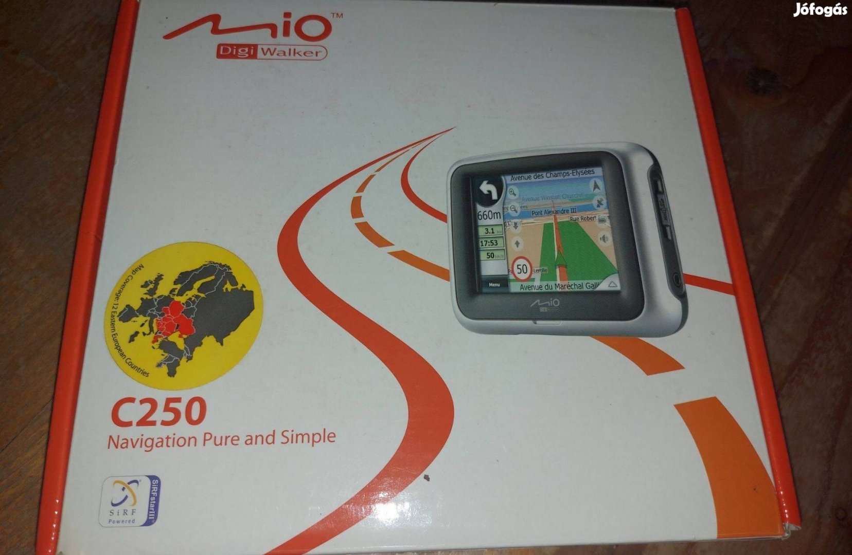 Mio GPS C250 19eFt dobozában Eger