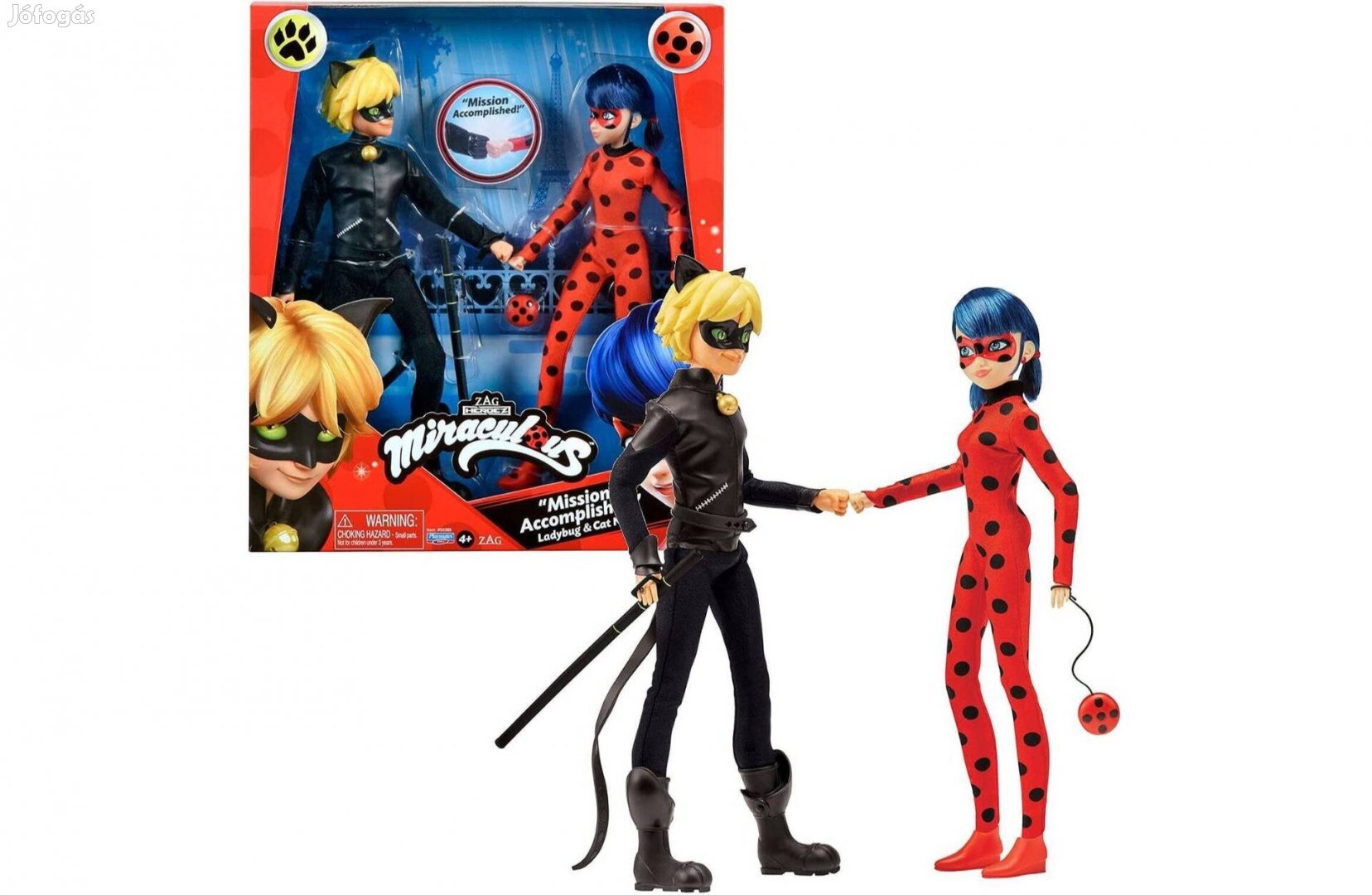 Miraculous Katicabogár Ladybug és Cat Noir baba szett Bandai