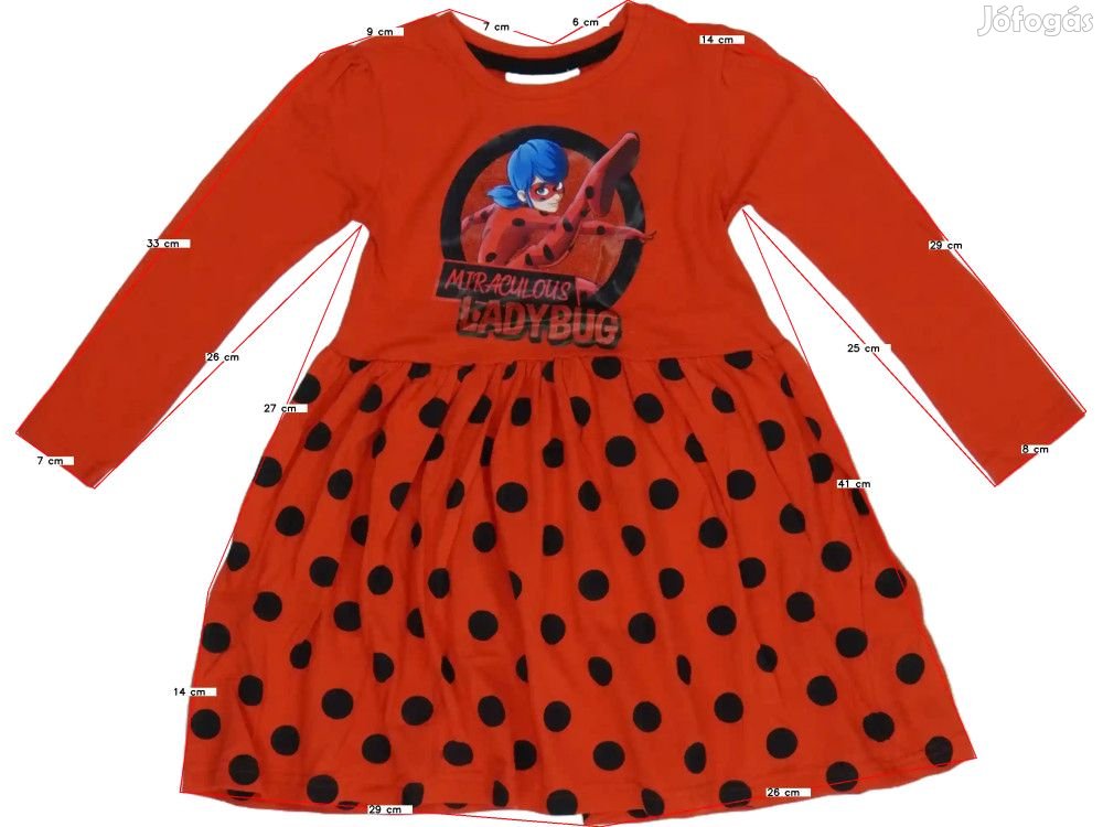 Miraculous Ladybug Új (címkés) Lány Ruha (Méret: 110)