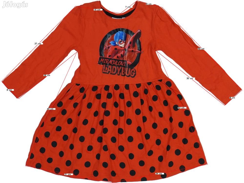 Miraculous Ladybug Új (címkés) Lány Ruha (Méret: 116)