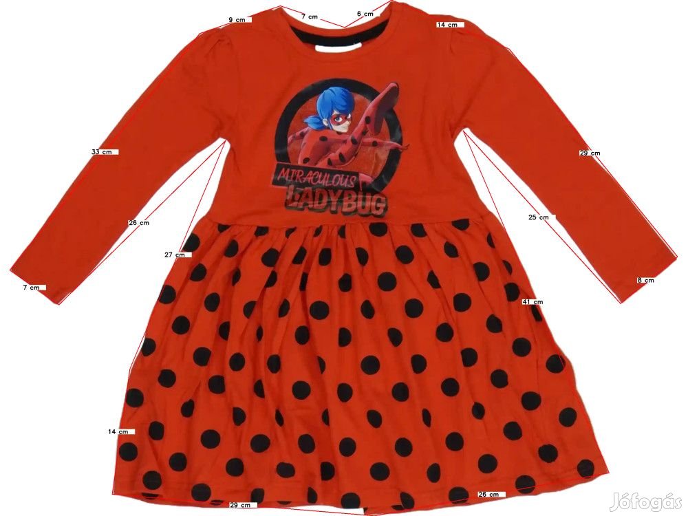 Miraculous Ladybug Új (címkés) Lány Ruha (Méret: 122)
