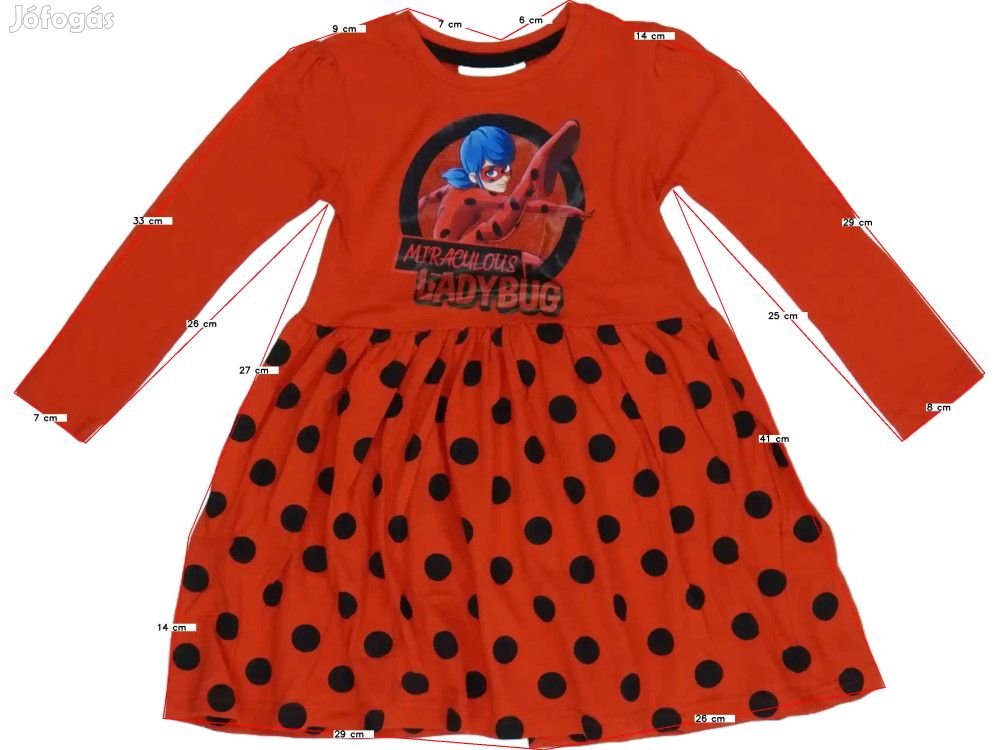 Miraculous Ladybug Új (címkés) Lány Ruha (Méret: 98)