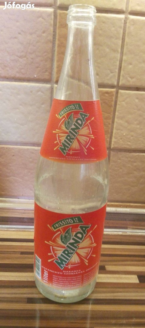 Mirinda Narancs 1L üdítős üveg, retro