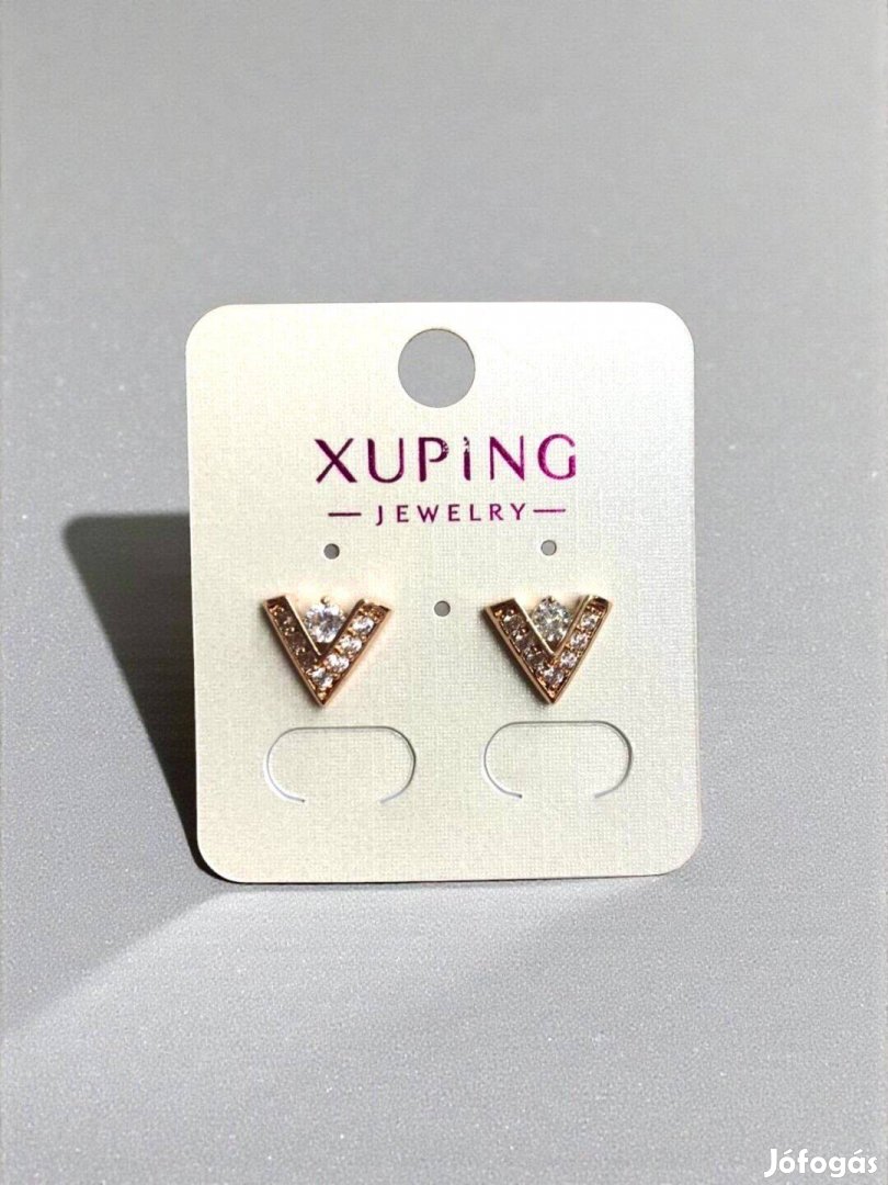 Mirtill rose gold színű antiallergén köves xuping fülbevaló