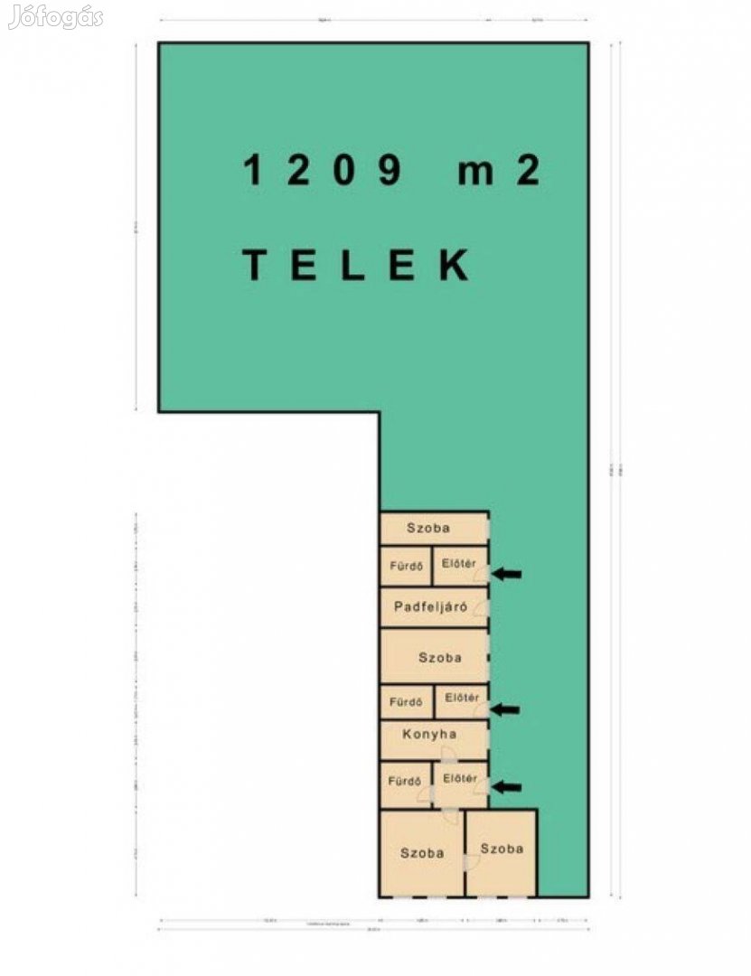 Miskolc Belváros Vörösmarty út befektetés telek 1206 m2