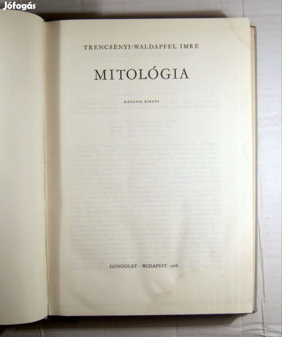 Mitológia (Trencsényi-Waldapfel Imre) 1968 (4kép+tartalom)