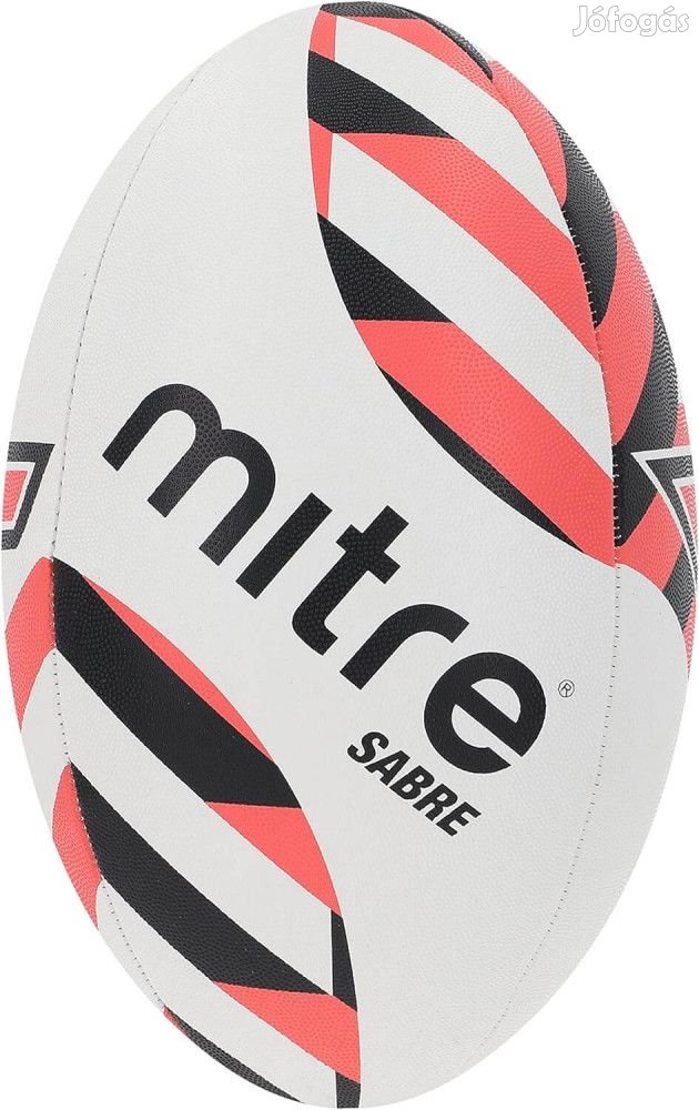 Mitre Sabre 4-es Méretű Rugby Edzőlabda - Fehér, Fekete, Narancssárga
