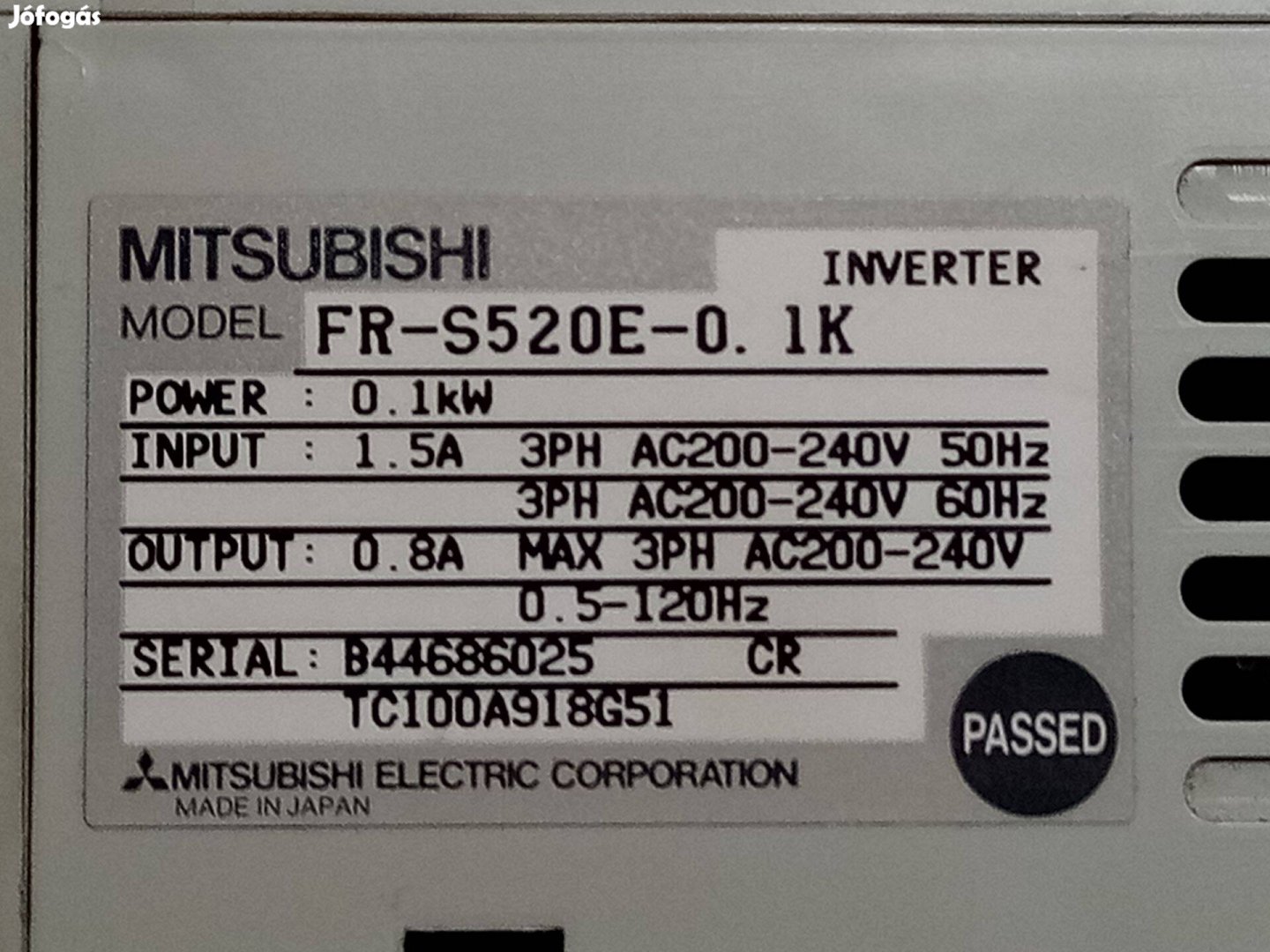 Mitsubishi 0,1 KW-os frekvenciaváltó