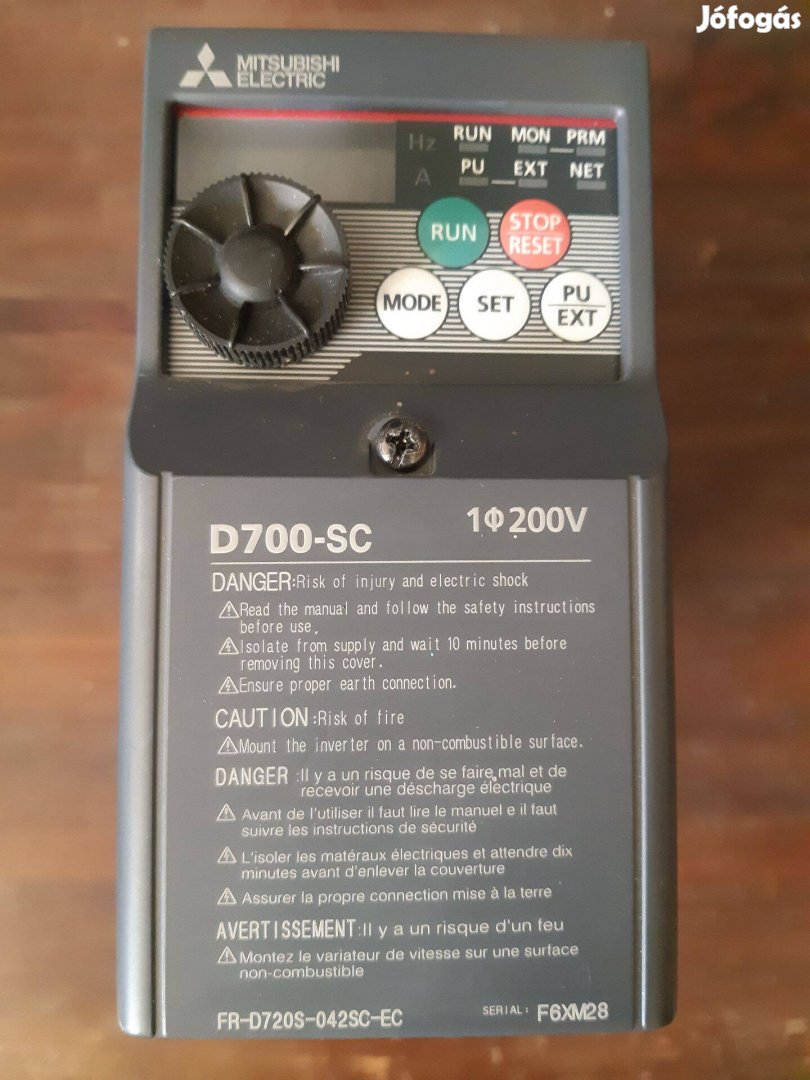 Mitsubishi FR-D720S-042SC-EC Frekvenciaváltó 230V 4,2A 0,75