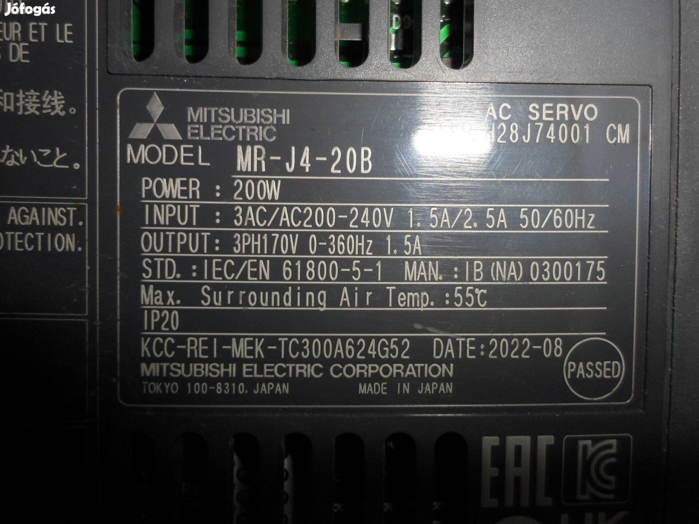 Mitsubishi MR-J4-20B servo szervó motor vezérlő Melsec 200W
