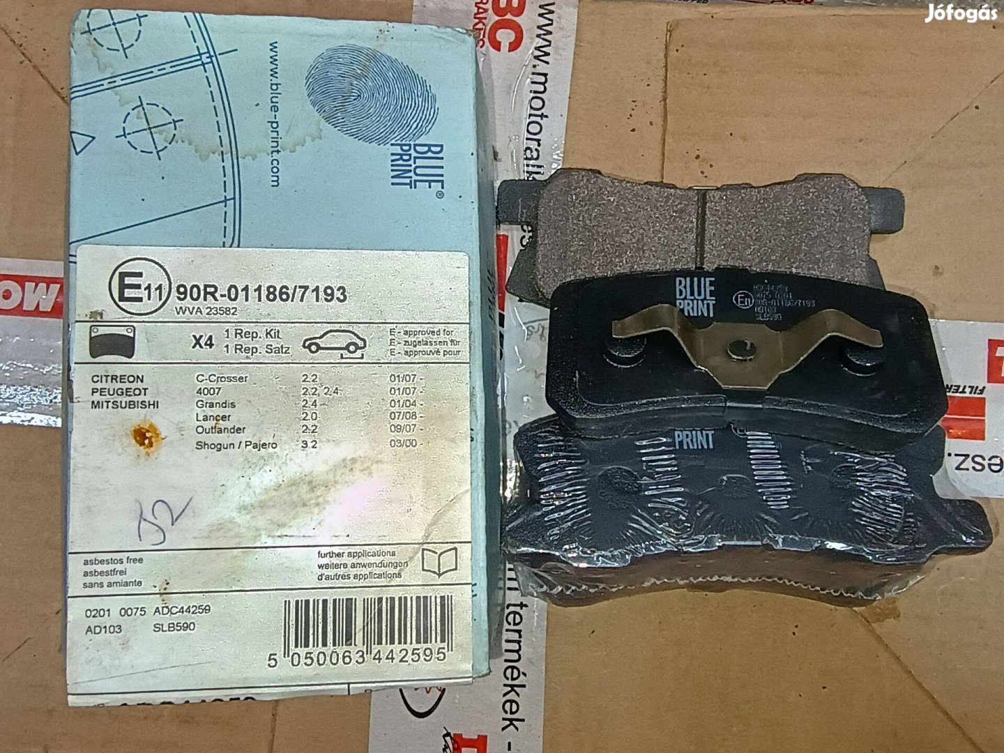 Mitsubishi Pajero, Peugeot, Citroën hátsó fékbetét 90R-01186/7193