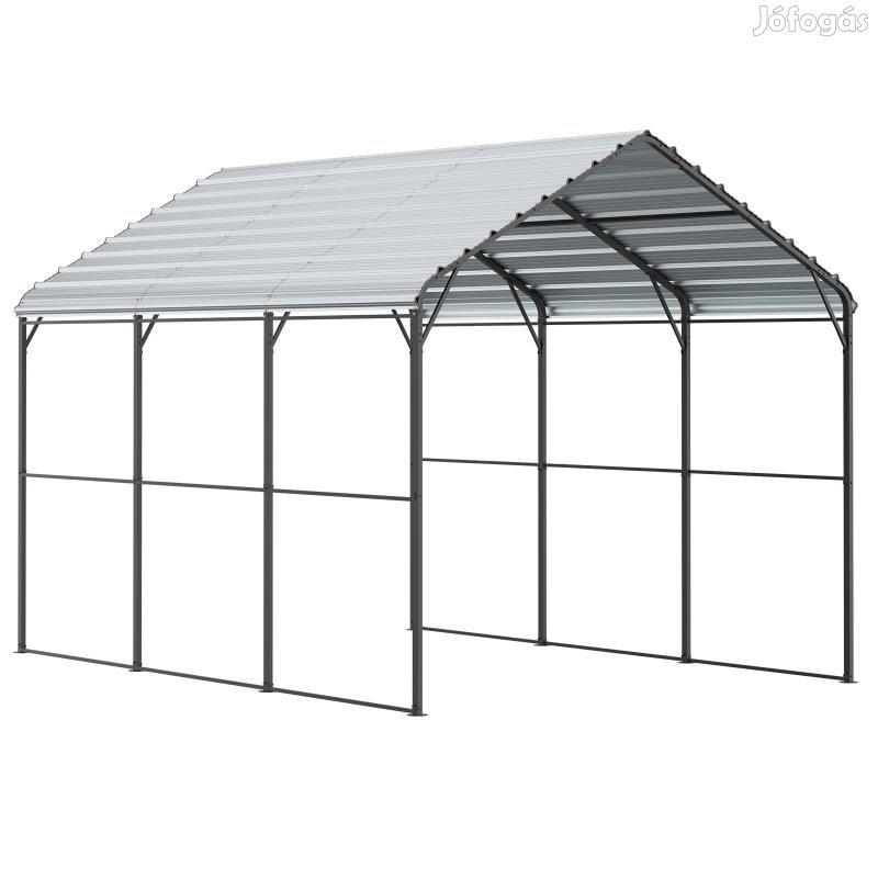 Mobilgarázs Carport fém kerettel acélváz, PE lemez borítás,