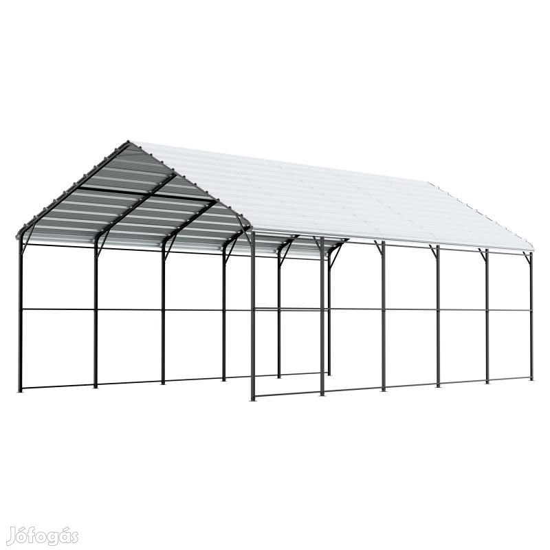 Mobilgarázs Carport fém kerettel acélváz, polietilén borítás,