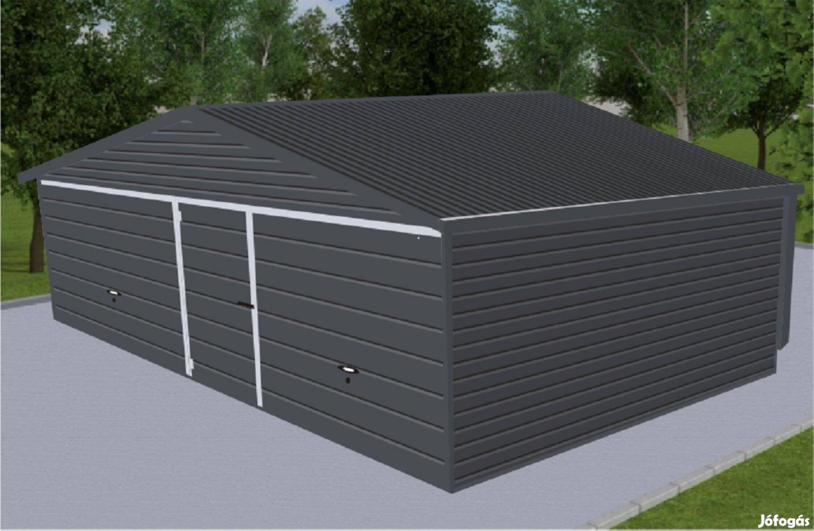 Mobilgarázs, Mobilépület, 8 x 5 m, 33m T, Prémium, ingyenes