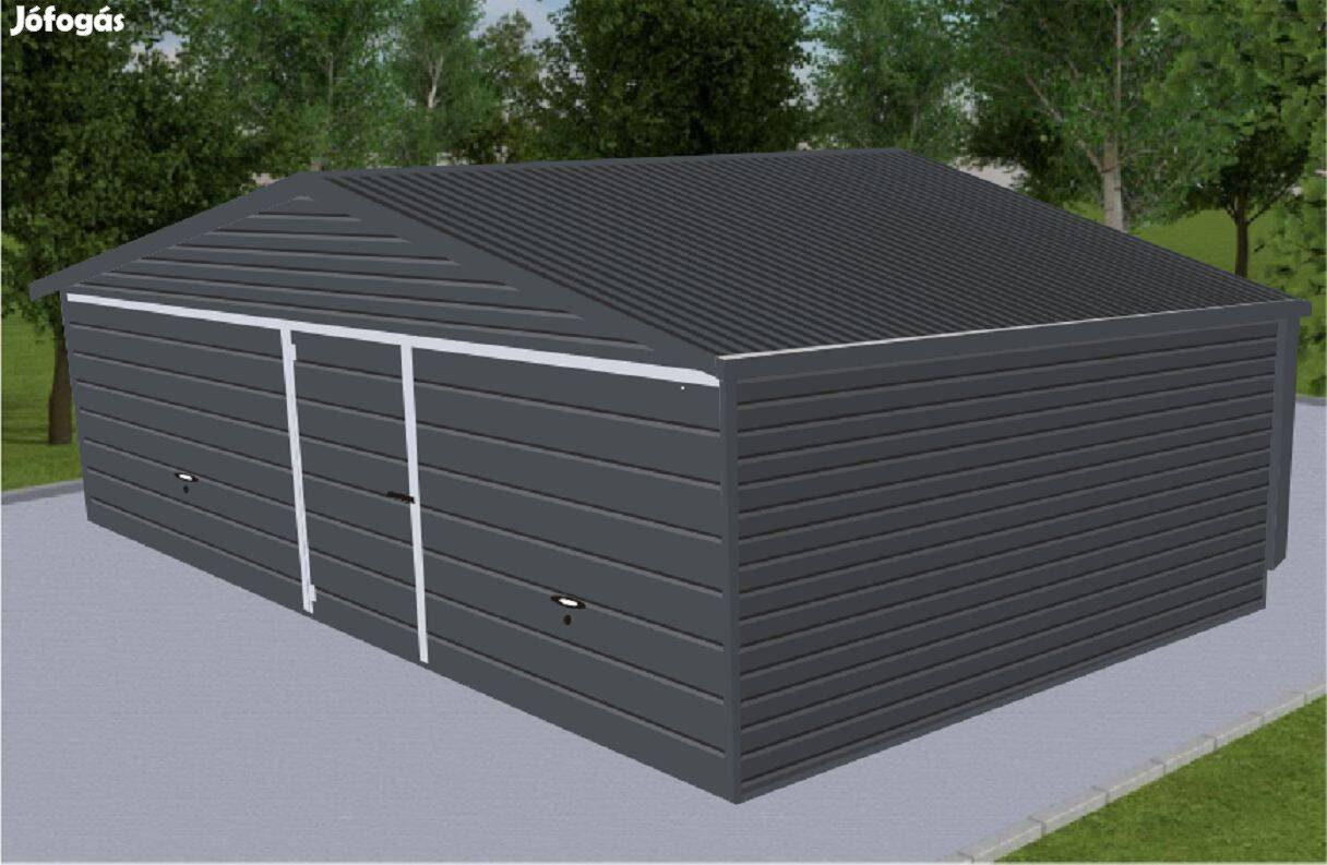 Mobilgarázs, Mobilépület, 8 x 5 m, 33m T, Prémium, ingyenes szállítás