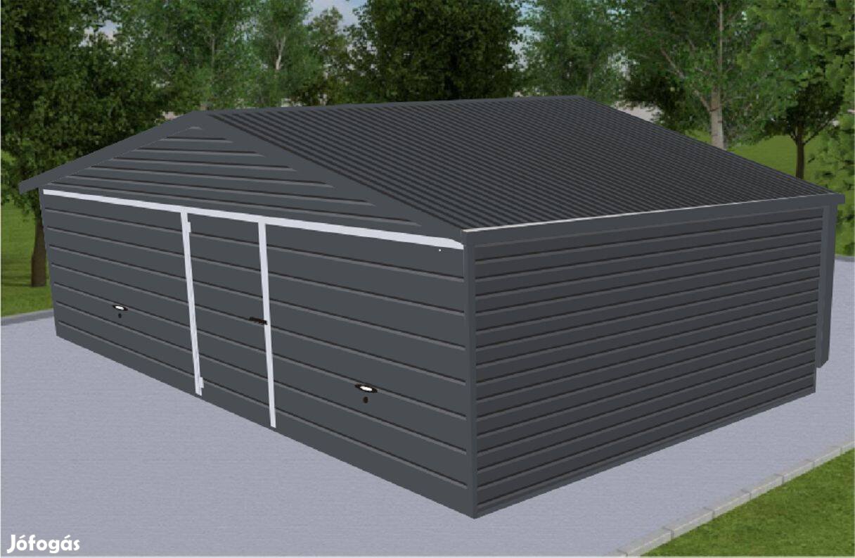 Mobilgarázs, Mobilépület, 8 x 6 m, 33m T, Prémium, s. Szürke, ingyene