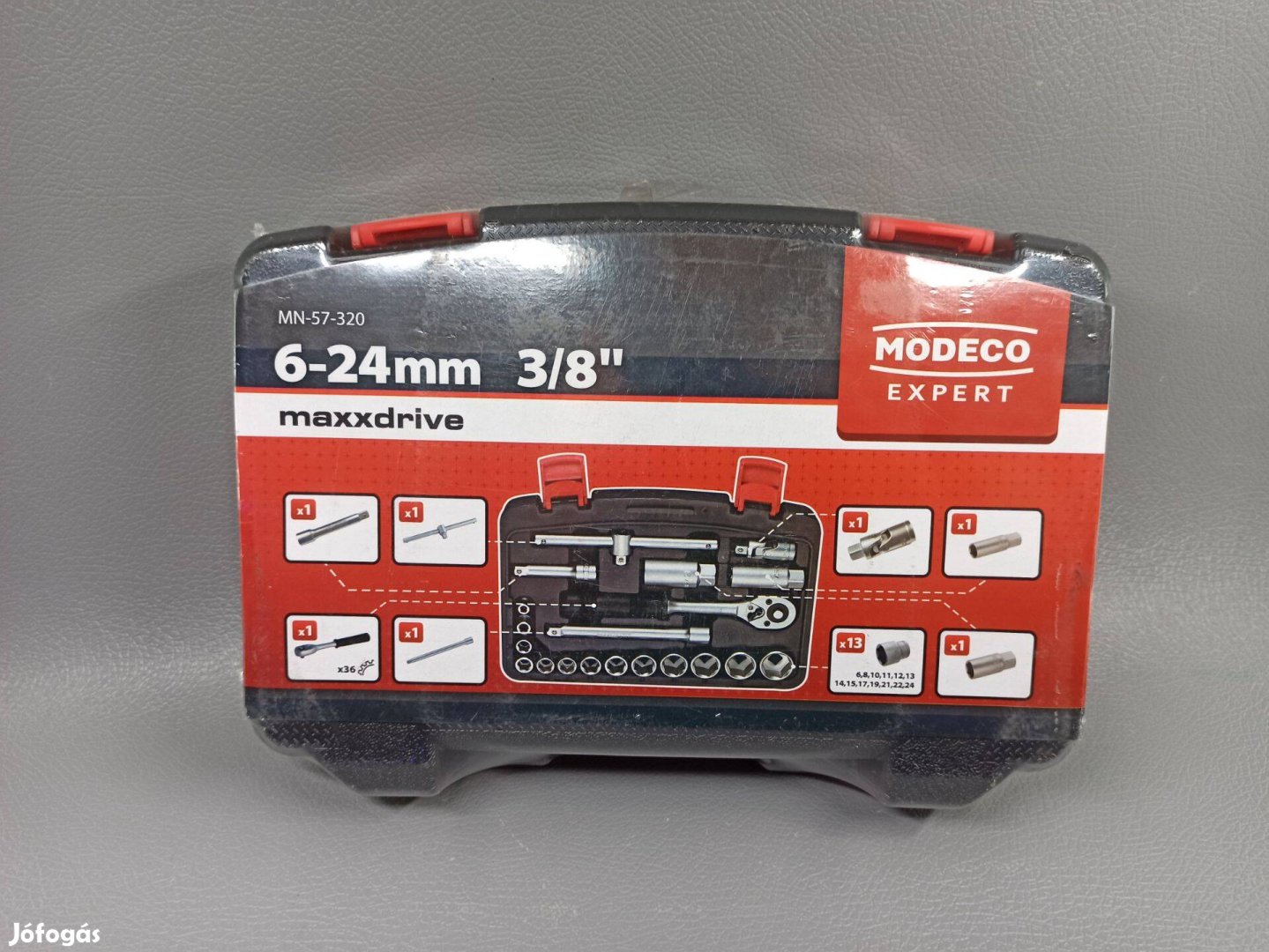 Modeco dugókulcs készlet (3/8", 6-24mm, MN-57320) Új