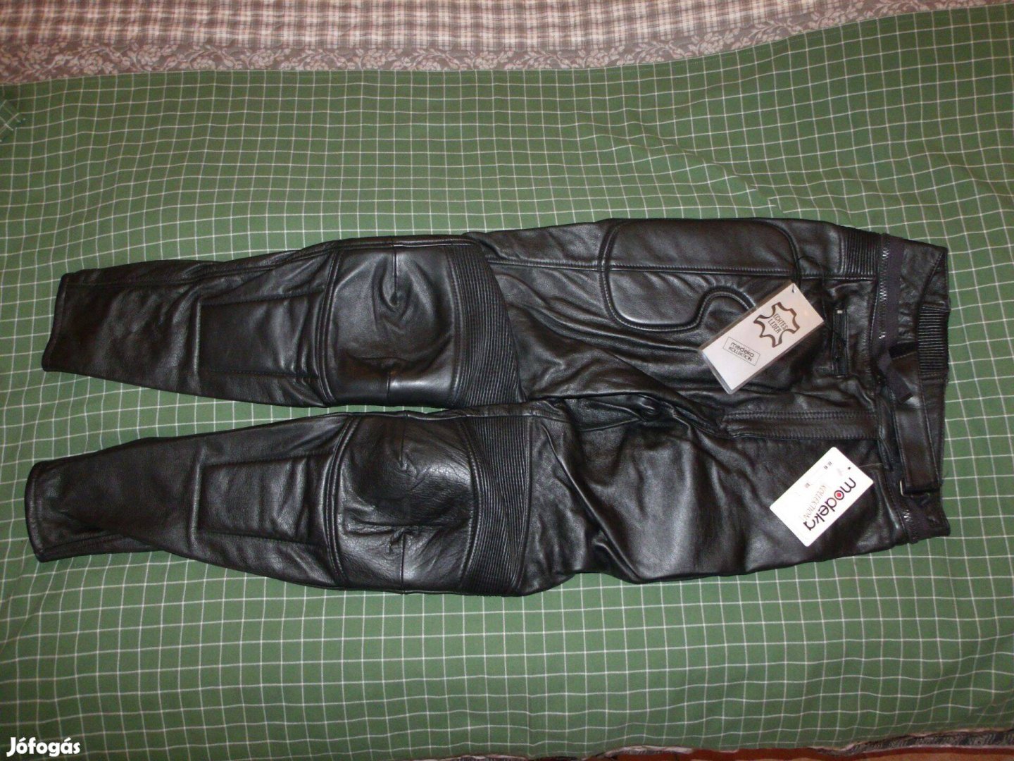 Modeka motoros bőrnadrág, 74cm-es derék, új, címkés