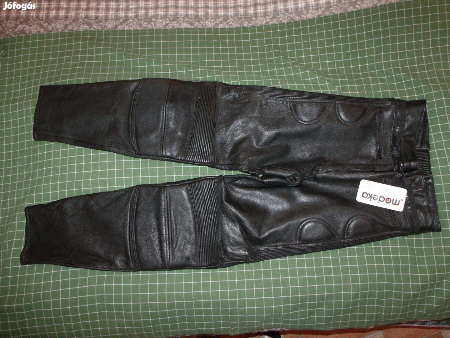 Modeka motoros bőrnadrág, 74cm-es derék, új, címkés