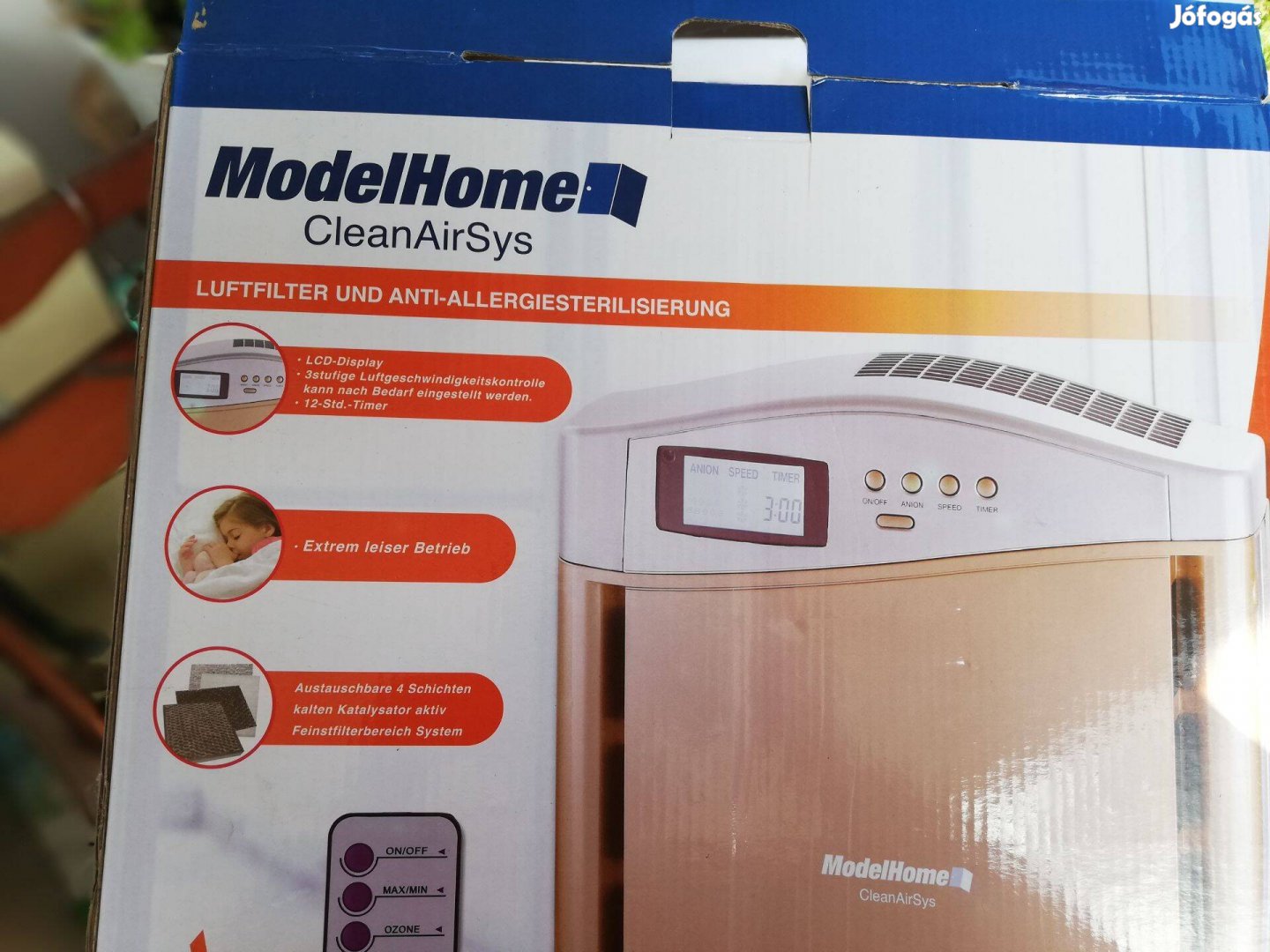 Modelhome clean air sys légtisztító - távvezérlő nélkül 5000 forint