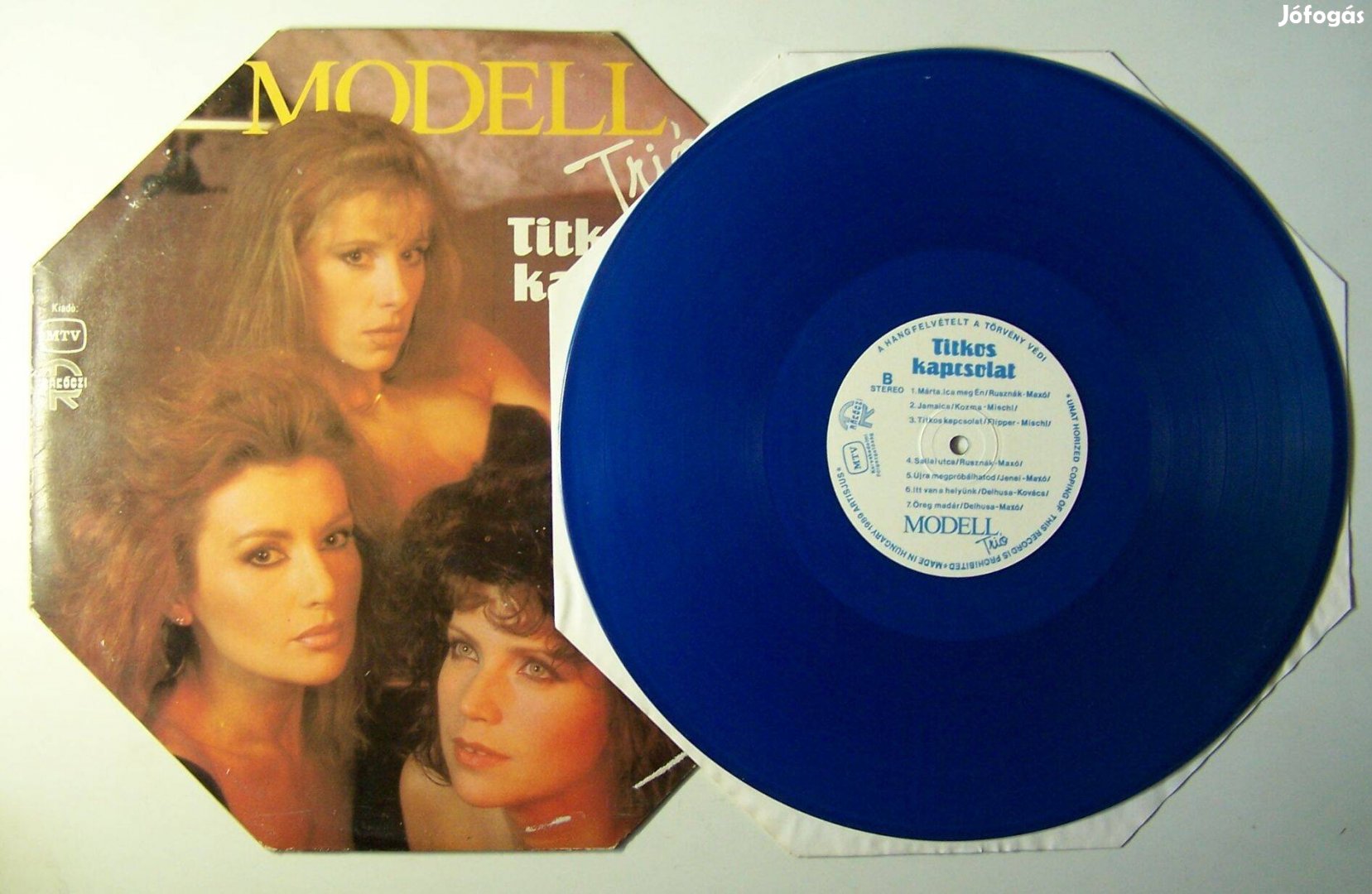 Modell Trió Titkos kapcsolat LP, kék vinyl, 1989, Rákóczi